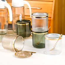 Barattoli in acrilico con coperchio, cucchiaio e vassoio, barattoli in plastica trasparente, set da 3, set di spezie da cucina, possono contenere sale e peperoncino_voghion.com