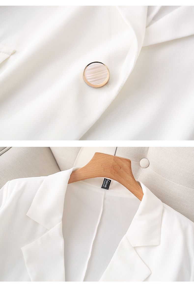 Women's Clothing Street Suit Jacket Spring And Summer Slim Plus Size Fat MM 200 Pounds Thin Three Quarter Sleeve Suit_voghion.com