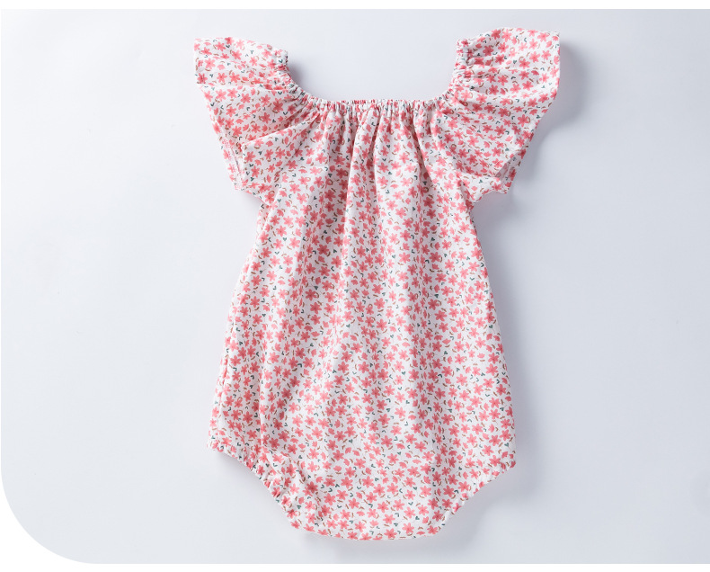 Bébé vêtements bébé ins style ramper vêtements petit floral petite mouche manches bébé mince été hajacket nouveau-né bébé vêtements_voghion.com