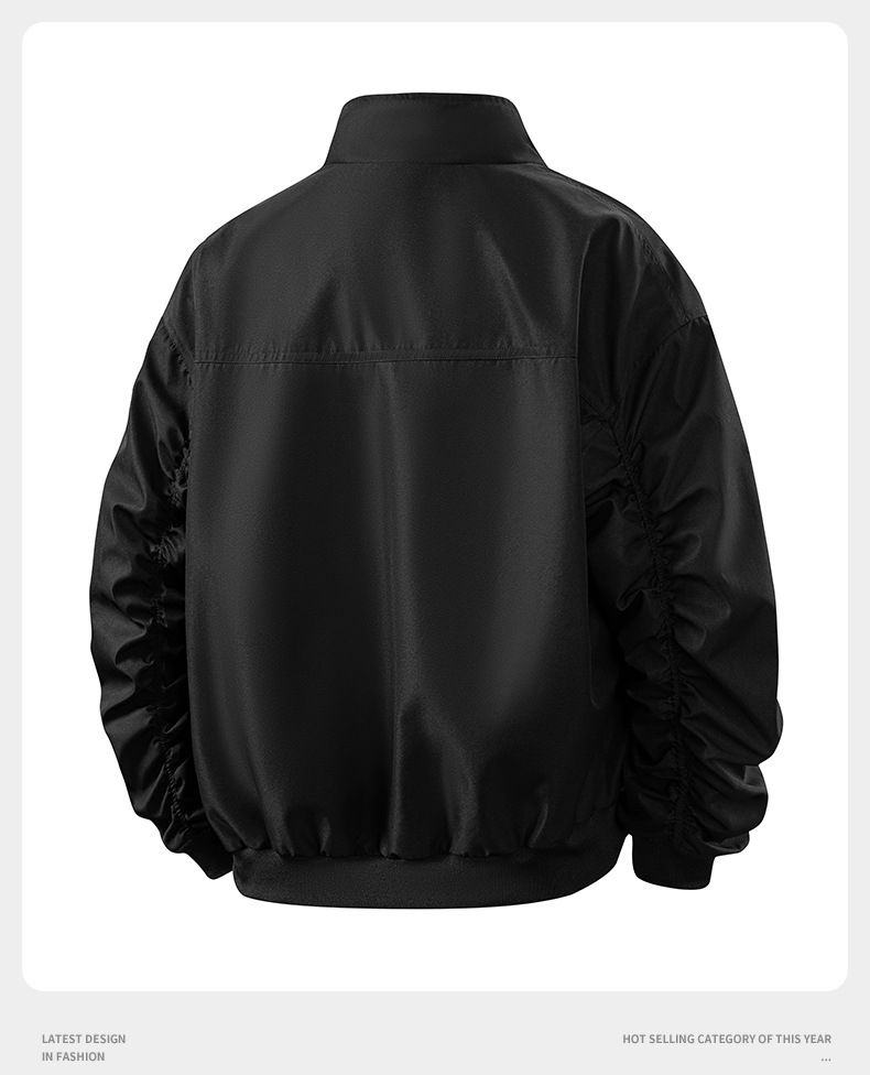 Herren Freizeitjacke Slim Fit Stehkragen Leichter Reißverschluss Frühling Herbst Oberbekleidung Modetrends_voghion.com