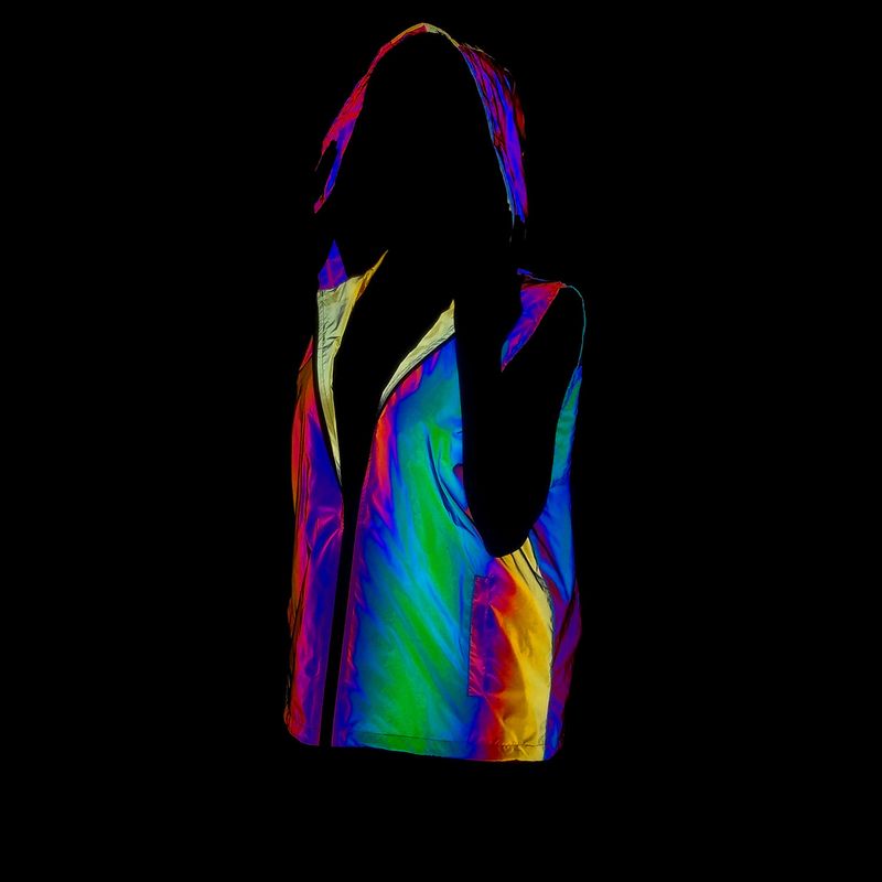 Herretøj Farverige reflekterende hætteveste til ins ny udendørs sport lysende pink vest_voghion.com