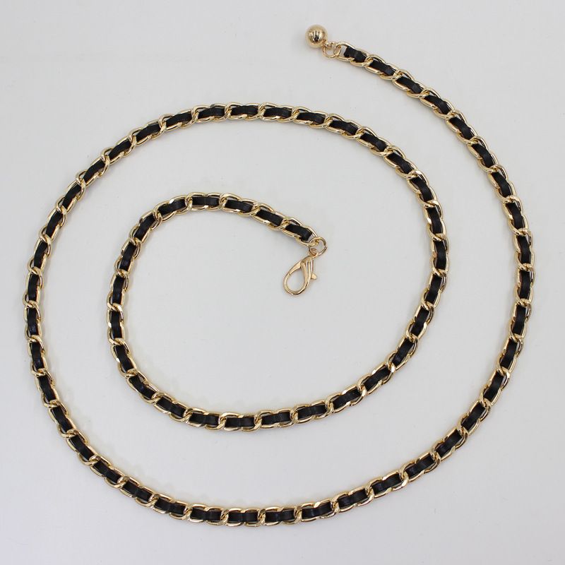 Stil Runde Anhänger Taille Für Frauen Kleid Dekoration Anzug Dünnen Gürtel PU Kette_voghion.com