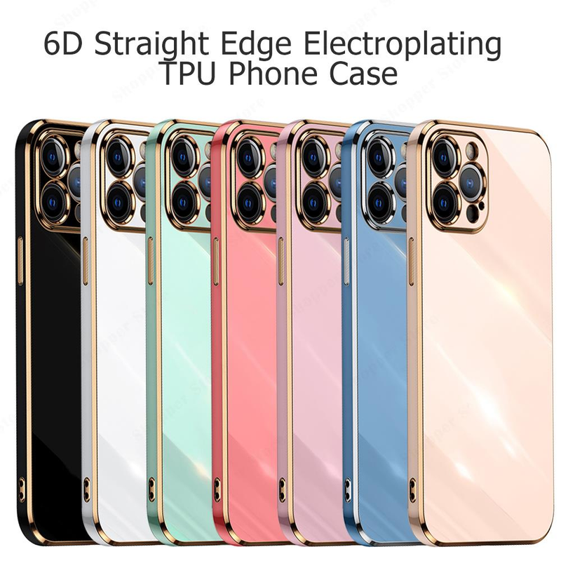 Luxuriöse plattierte Hülle für iPhone 11 12 13 14 Pro Max 7 8 Plus XR X XS Max 6 6S Plus 12 Mini Hülle Weiche Sillicone stoßfeste Abdeckung_voghion.com