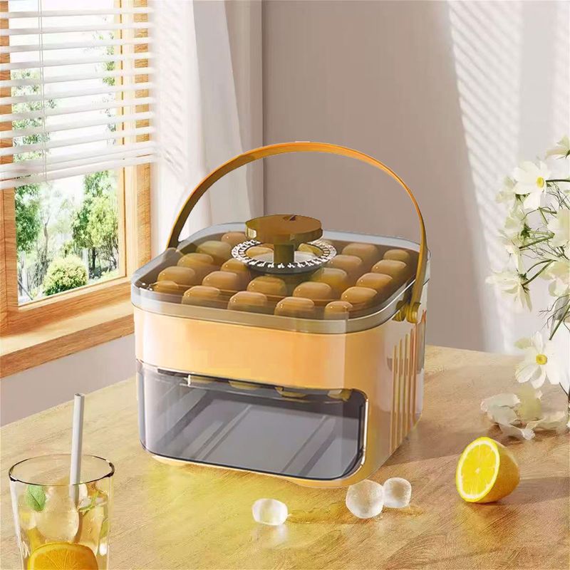 Ice Cube Silicone Mold Mini Ice Cube Maker With Handle Ice Cube Lightly Pressing Release Tool Double Drawer Refrigerator_voghion.com