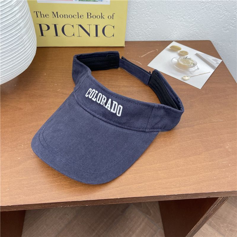 Cappello da sole da viaggio con protezione solare per bambini, modello coreano, con lettera ricamata, di qualità imbattibile, di marca trendy. Cappello da sole da donna, per coppie estive._voghion.com