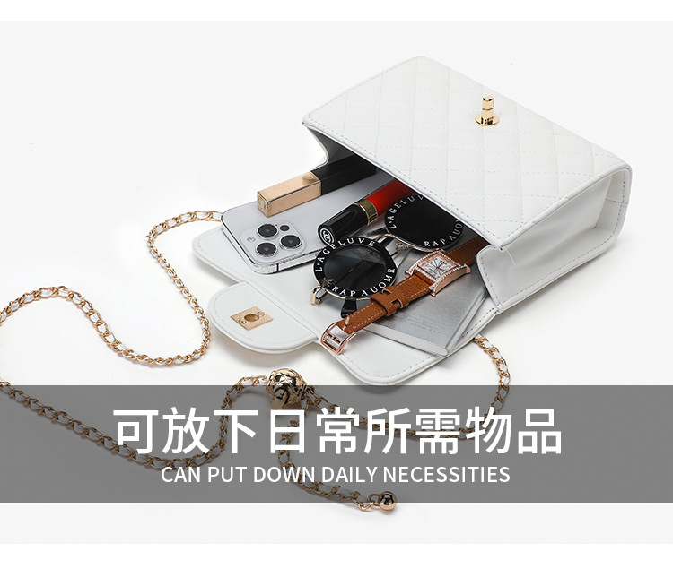 2023 Borsa da donna nuova Piccola borsa a tracolla con catena a sfera dorata Lingge vento profumato Borsa a tracolla piccola versatile con tracolla Borsa alla moda con una spalla_voghion.com