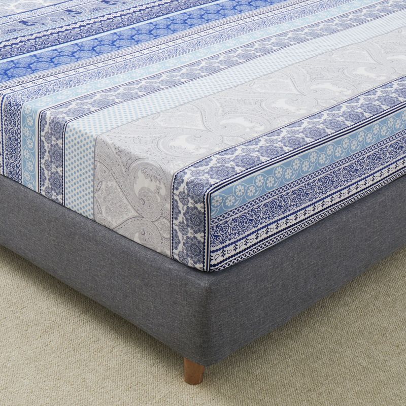 Blue Tribe Bohemian Mattress Cover Polyester Skin Friendly Bed Fitted Sheet Mattress Protector Fitted Sheet_voghion.com