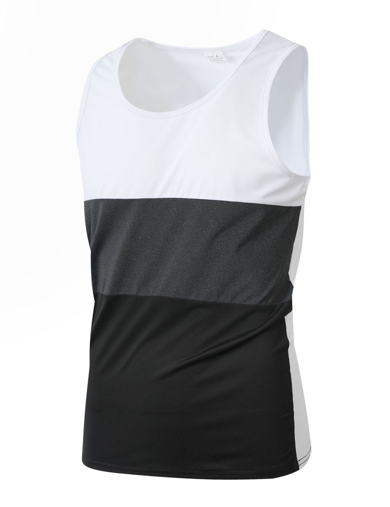 „Slim Fit Workout-Tanktop für Herren – Atmungsaktives, ärmelloses Polyester-Trainingsunterhemd mit Streifendesign für Sommersport und Freizeitkleidung“_voghion.com