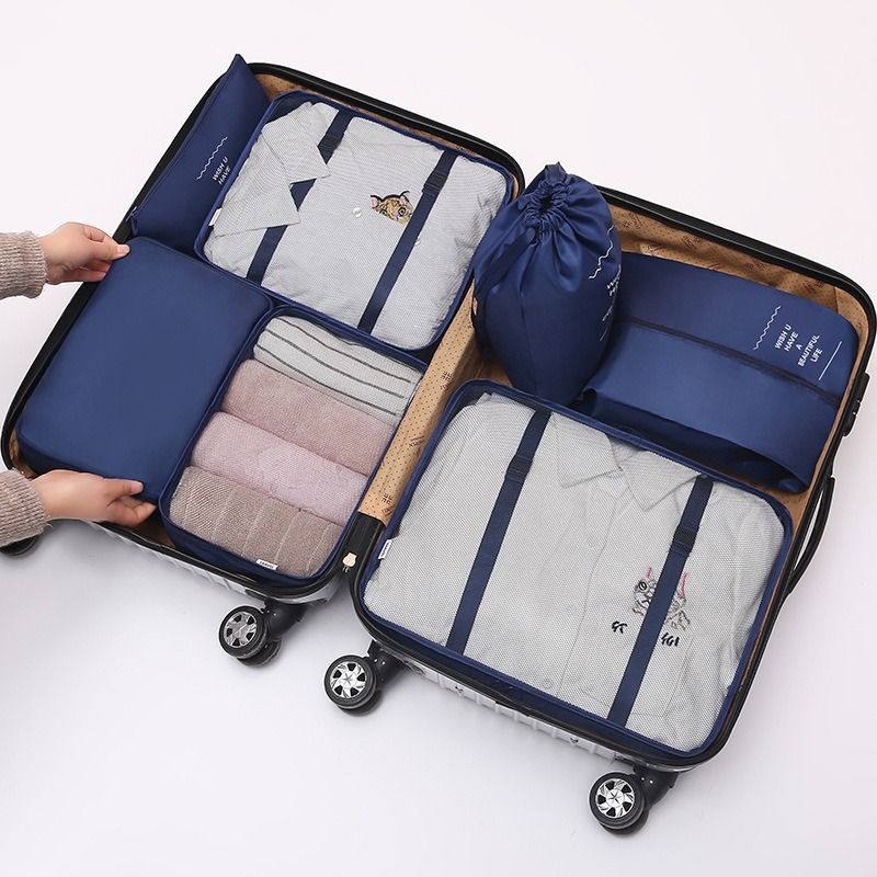 7-Piece Waterproof Travel Organizer Set - Large Capacity Packing Cubes For Clothes Shoes & Electronics (Compression Multi-Purpose Durable Foldable)_voghion.com