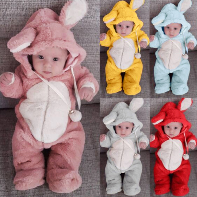 Barnkläder Långärmad jumpsuit med luva kanin med fötter_voghion.com