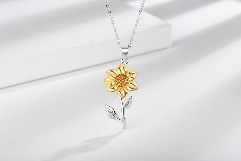 Collana girasole Bracciale donna Orecchini girasole Gioielli personalità Tide Niche_voghion.com