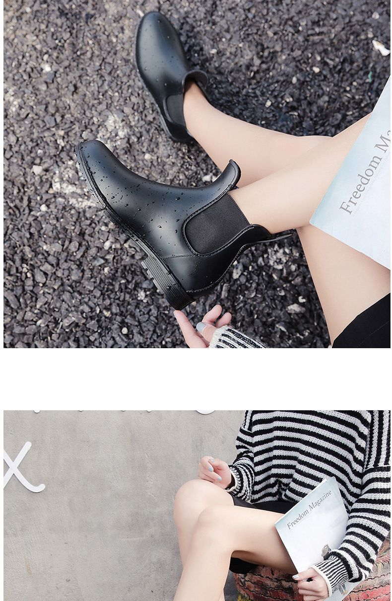 Scarpe antipioggia corte Stivali antipioggia elastici da donna Stivali antipioggia antiscivolo Stivali antipioggia per adulti Copriscarpe_voghion.com