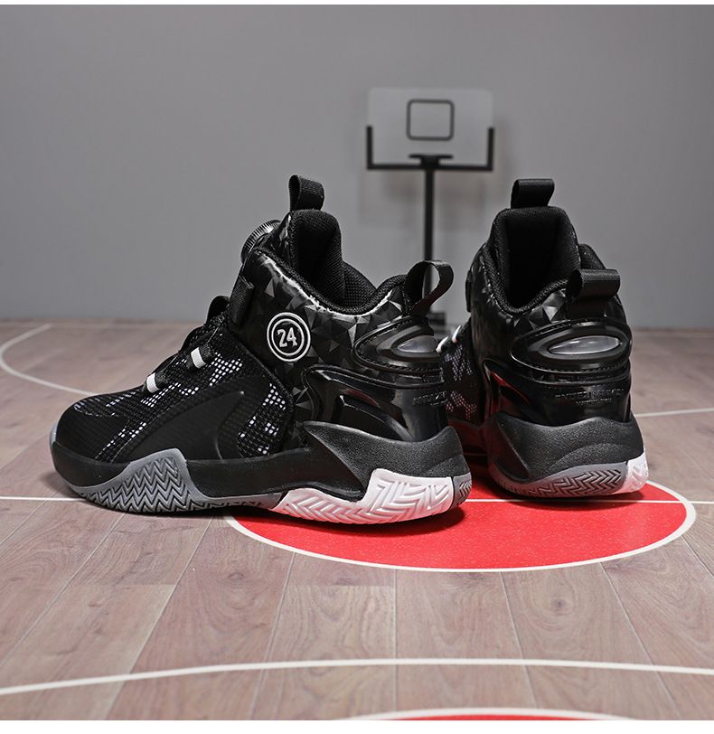 Kinderschuhe Kinder Jungen Sportschuhe Drehknopf Frühling und Herbst Jungen Schüler Laufschuhe Herbst Neue Basketballschuhe_voghion.com