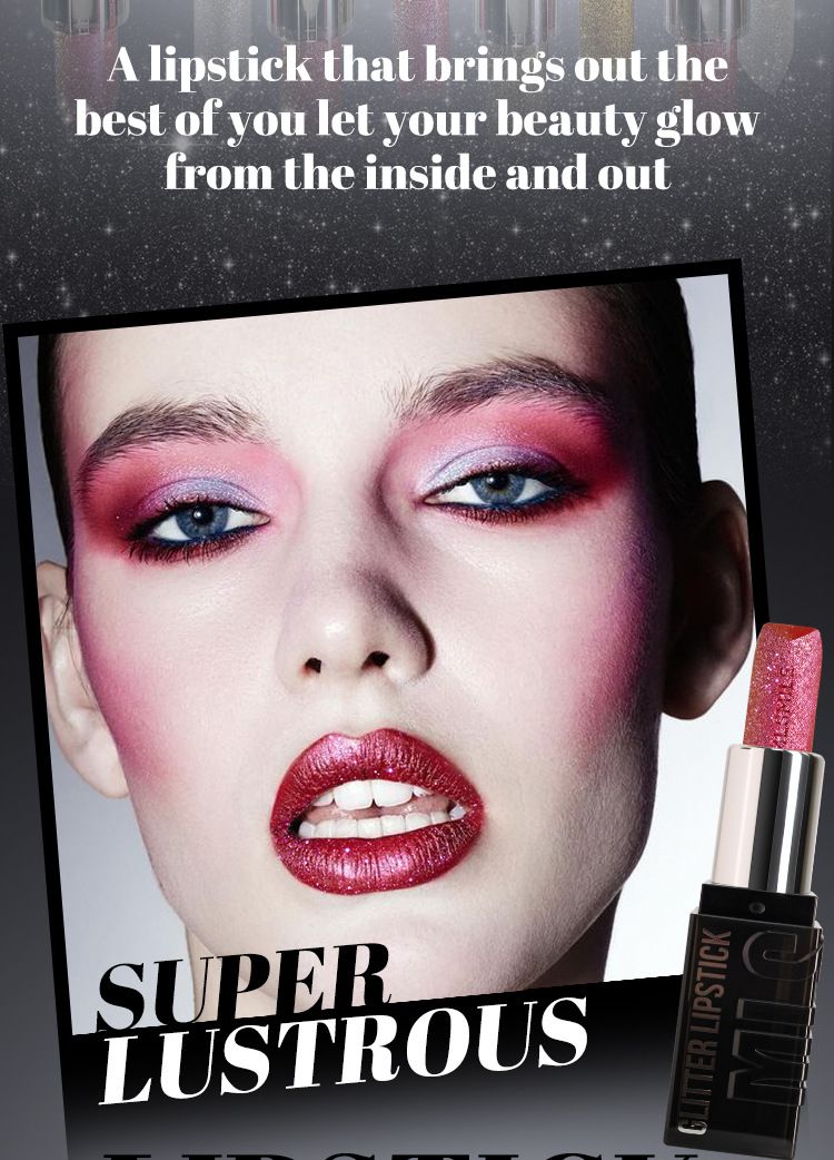 MLSMILE Flash Lipstick Is Easy To Color And Not Easy To Stick To The Cup. European And American Metallic Diamond Lipstick Lipstick_voghion.com