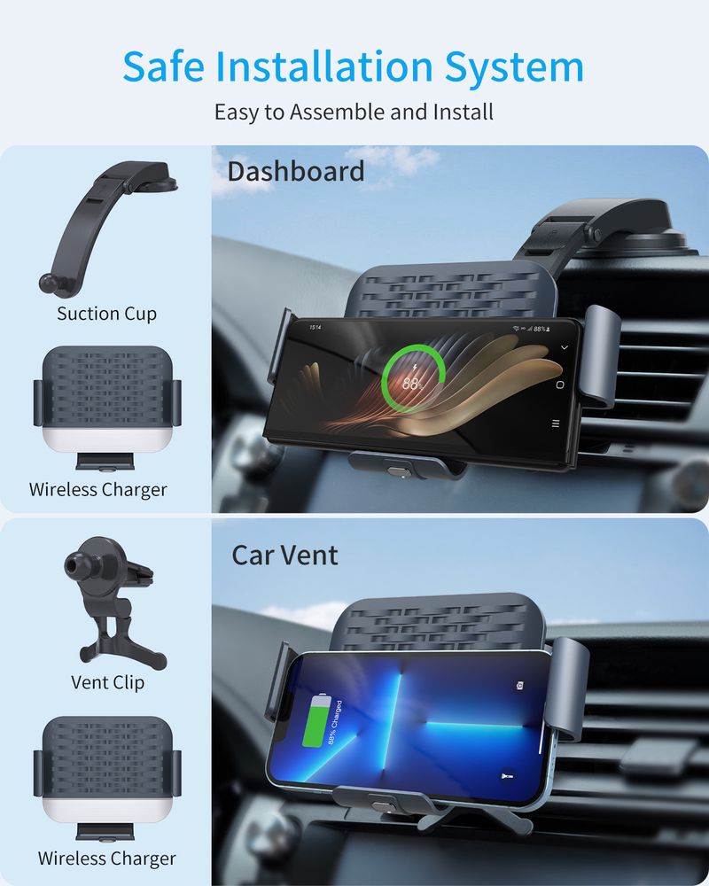 KC Samsung Fold5 seeria auto juhtmevaba laadija kokkuklapitav ekraan Xiaomi Huawei Samsung sobiv mobiiltelefoni hoidik_voghion.com
