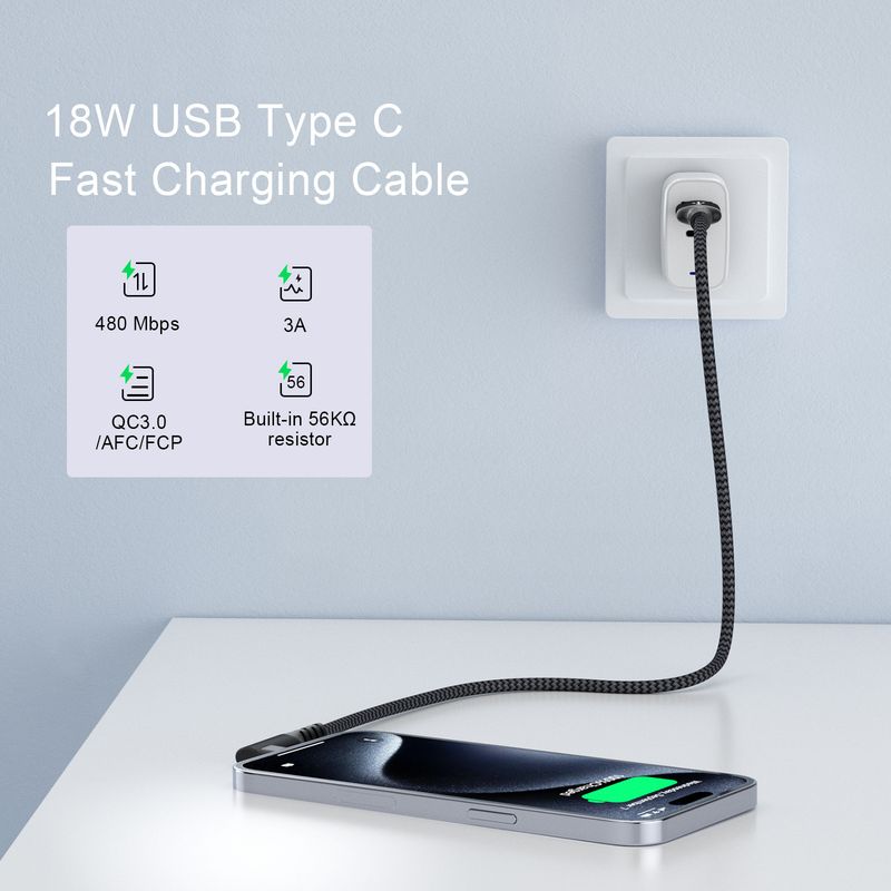 USB-TYPE-C Elbow Data Cable Suitable For Apple, Huawei, Laptops_voghion.com