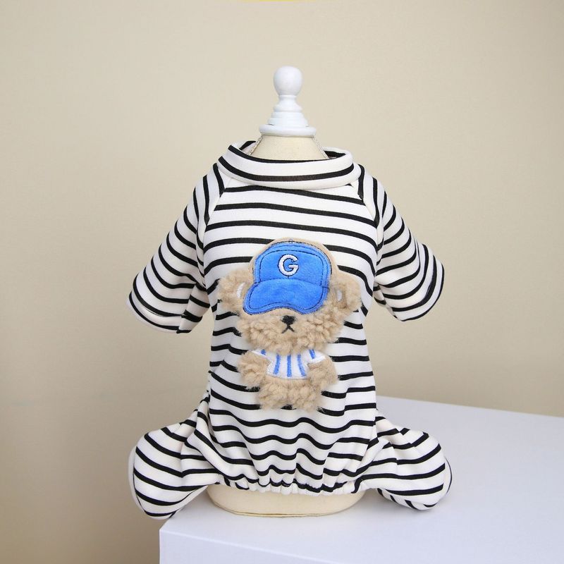 Hunde-Herbst- und Teddy-Haustierkleidung, Winterkleidung mit Samt, 23 Mützenbär-Heimkleidung_voghion.com