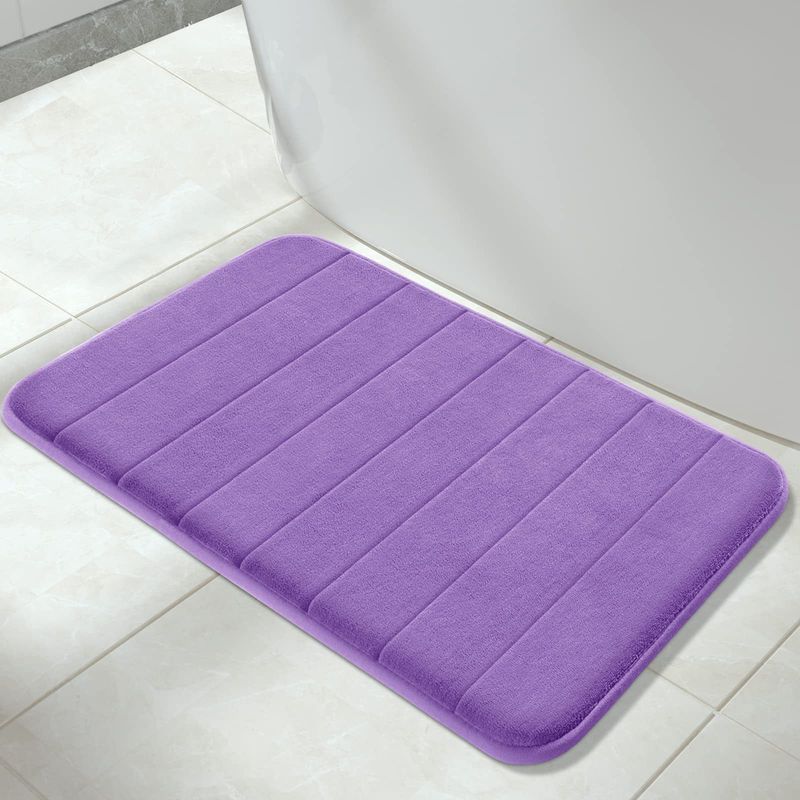 Tappetino da bagno morbido e assorbente - Tappeto da doccia antiscivolo per il pavimento del bagno (cuscino in memory foam grigio/bianco, 24"X16"), lavabile in lavatrice e ad asciugatura rapida._voghion.com