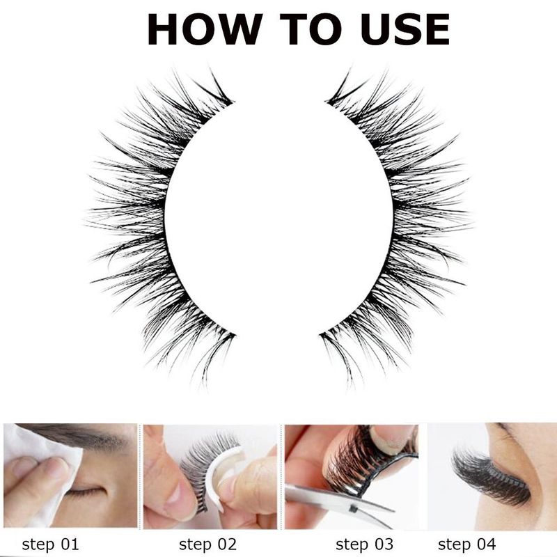 Magnetic Eyelashes False Eyelashes Self Adhesive Reusable Glue Free Lazy Eyelashes Simulation Natural Curling Super Soft_voghion.com