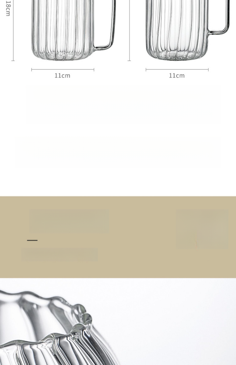 Household Glass Cold Set Large Capacity Cool Boiled Water Cup High Temperature Tie Pitcher Heat Resistant Striped Teapot_voghion.com