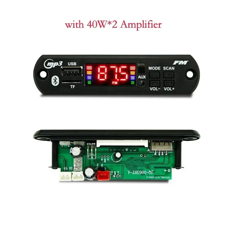 12V DIY Bluetooth 5.0 MP3-decoderbord 80W 50W versterker audiospeler auto FM-radiomodule TF USB-microfoon oproeprecorder_voghion.com