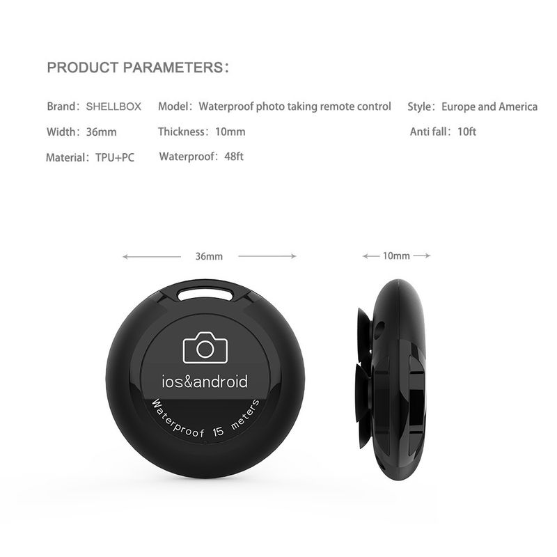 Piment rouge nouveau contrôleur de selfie Bluetooth sans fil étanche télécommande pour téléphones portables_voghion.com