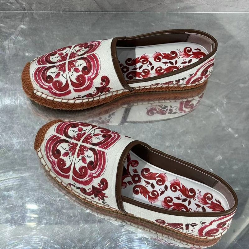 Scarpe basse da donna con motivo stampato in corda di iuta_voghion.com