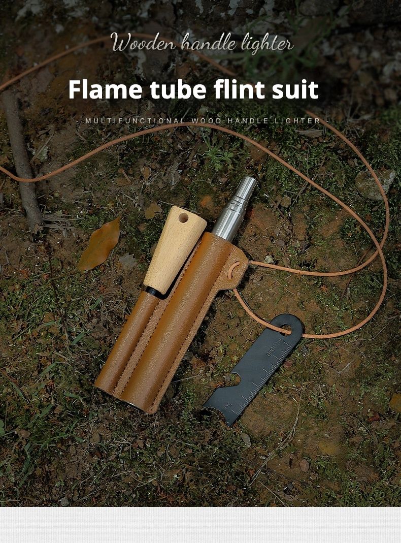 Açık Hava Ateş Üfleme Borusu ve Ayak Seti - Kamp Telescc Paslanmaz Çelik 5 Bölümlü Üfleme Borusu. Katı Magnezyum Çubuk Ateş_voghion.com