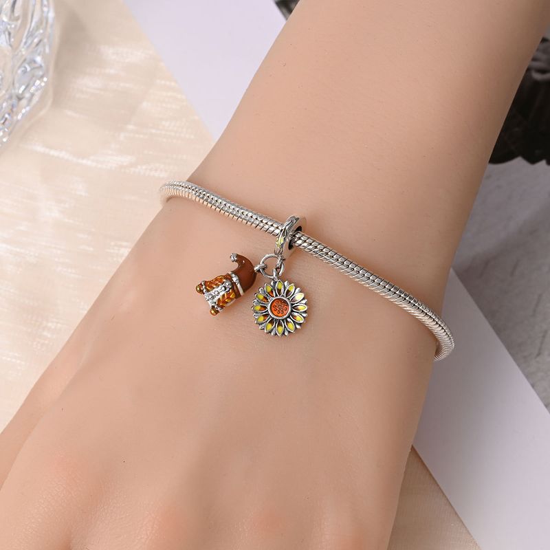 Gioielli da donna in argento 925 placcato, accessori fai da te, bracciale autunnale, ciondolo a forma di gufo con foglia d'acero e perline, per il Ringraziamento_voghion.com