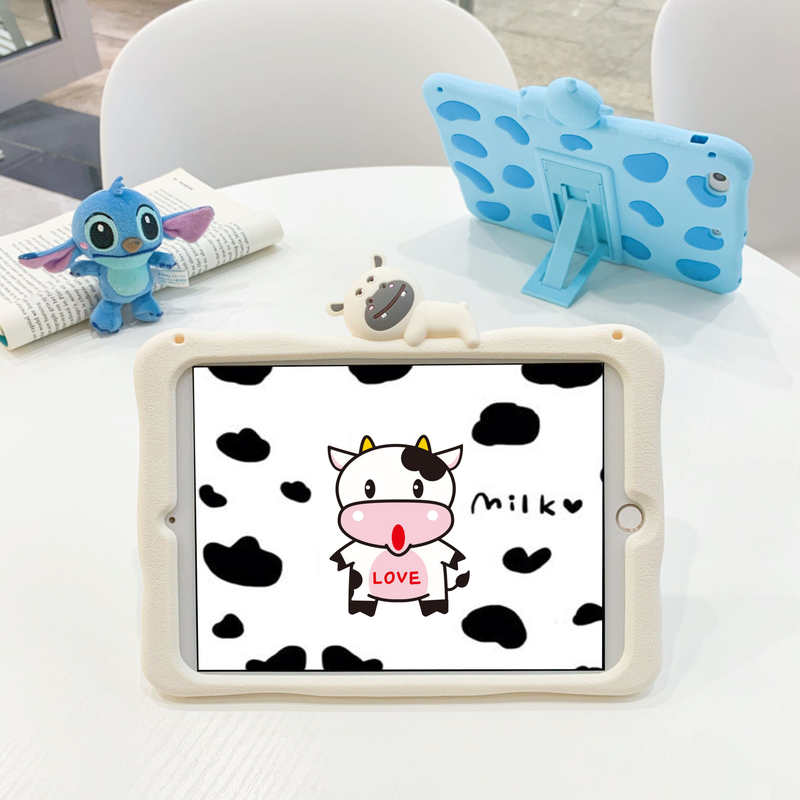Θήκη Kawaii Bear Funda για iPad Air1/2 /Pro 9.7 /5η /6η Θήκη Παιδική θήκη σιλικόνης Κάλυμμα για αγόρια κορίτσια για iPad 9.7 2017/2018_voghion.com
