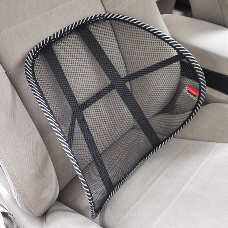 Sedile da ufficio, sedia comoda, supporto massaggiante, cuscino ventilato, schienale in rete nera, cuscino lombare per auto_voghion.com