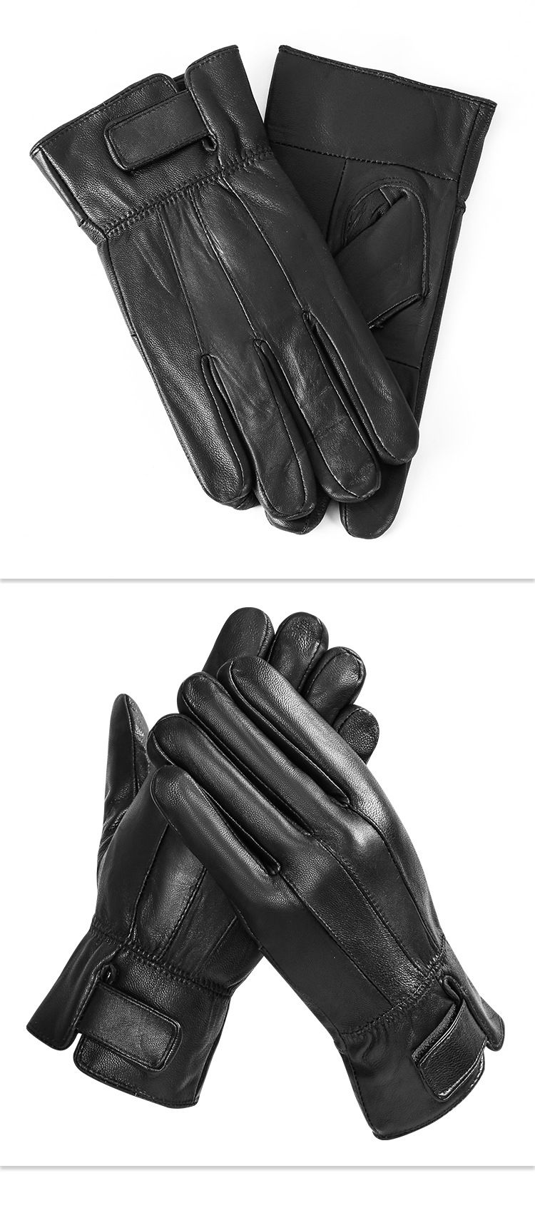 Guanti in pelle di agnello di alta qualità per uomo - Foderati in caldo pile invernale, antivento e impermeabili, ideali per guida, motociclismo e attività all'aperto_voghion.com