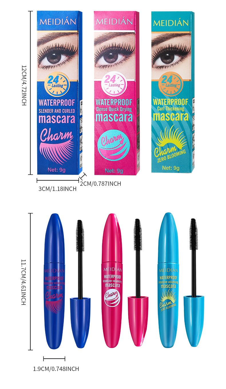 Mascara Meidian Mascara Waterproof, Thick, Curled, Long And Non Smudged Mascara_voghion.com