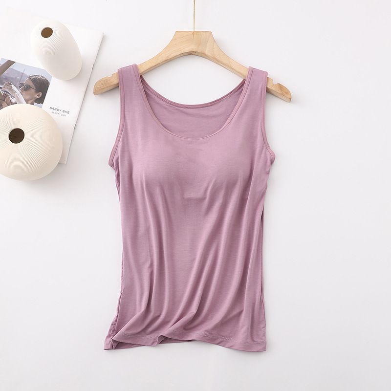 women's clothing One-piece vest bra with chest pad for women, can be worn outside without steel ring_voghion.com