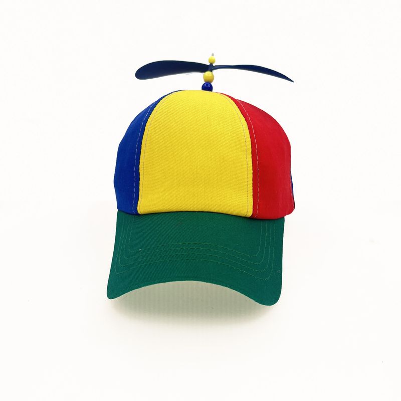 Casquette de baseball créative à hélice détachable en bambou pour enfants, pare-soleil pour printemps et été, casquette à bec de canard pour parents et enfants_voghion.com