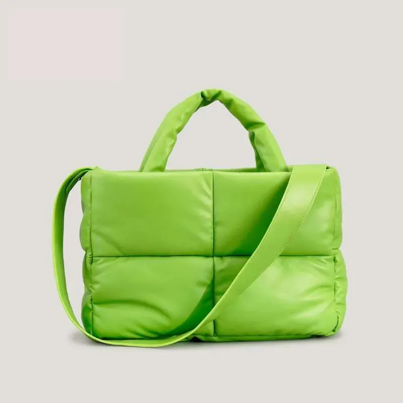 Borsa a tracolla imbottita da donna, in nylon e cotone, con tracolla, invernale, 2024_voghion.com