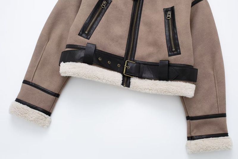 Damenbekleidung Pelz doppelseitig kurze Jacke Mantel_voghion.com