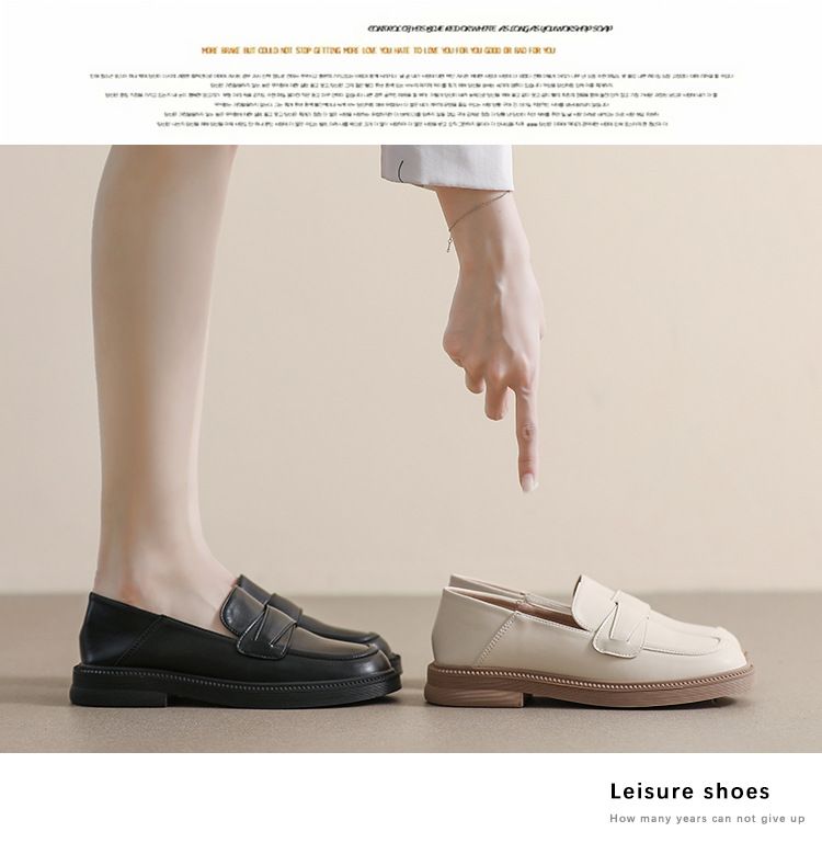 Plateau-Loafer für Damen mit einem Fuß, schwarze Retro-Schuhe aus kleinem Leder, dicker Absatz und weiche Sohle, Einzelschuhe für Damen_voghion.com