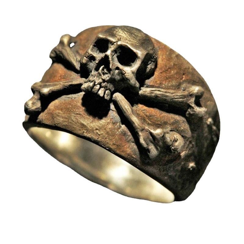 Chenrui Jewelry Punk Style Nostalgic Skull Personality Men's Ring_voghion.com