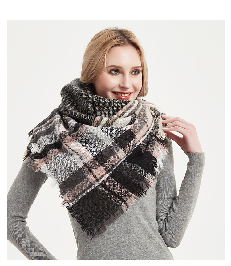 Women's Scarves new style thorn polyester thickened fishbone pattern scarf square scarf_voghion.com
