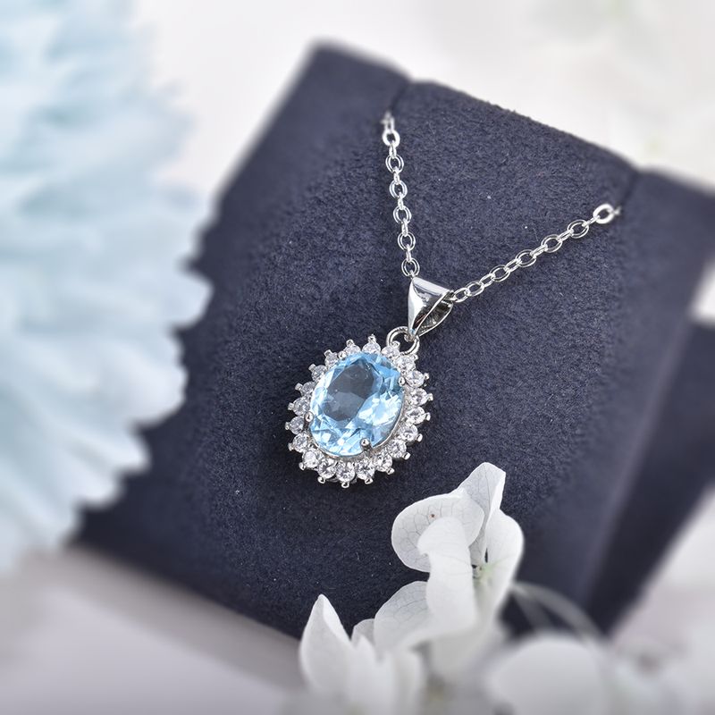 Mode ITSMOS Topas Kristall Anhänger Natürlichen Edelstein Weibliche S Sterg Sier Halskette Schmuck für Frauen Geschenk_voghion.com