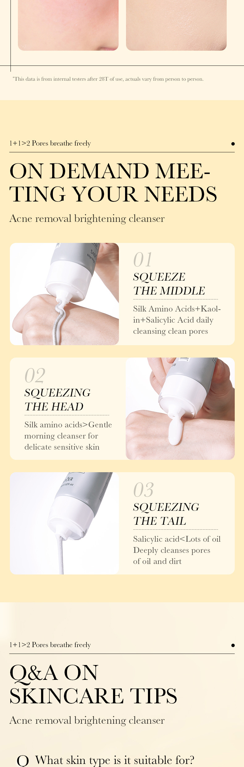 Detergente viso completo in inglese SADOER Detergente viso a doppio effetto con aminoacidi salicilici_voghion.com