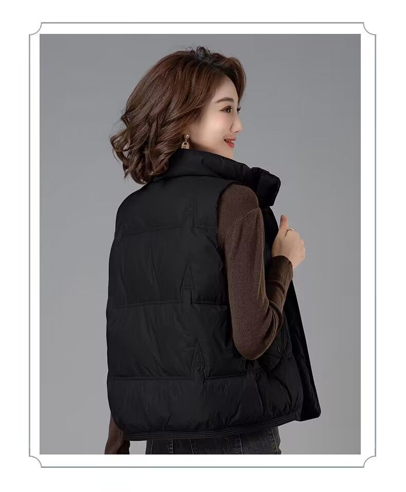 Gilet matelassé d'hiver pour femme avec motif 3D, veste matelassée légère, vêtement d'extérieur décontracté pour temps froid, manteau chaud doublé polaire (kaki, noir)_voghion.com