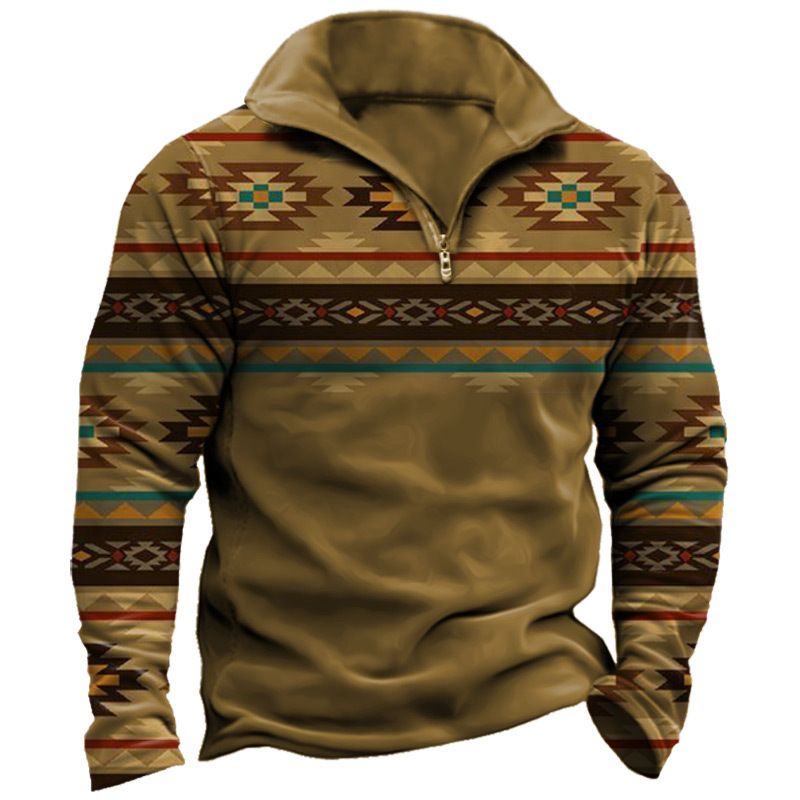2025 Autumn Winter New Clothing 3D Digital Printing Casual Fashion Men's Long Sleeve Polo Shirt_voghion.com