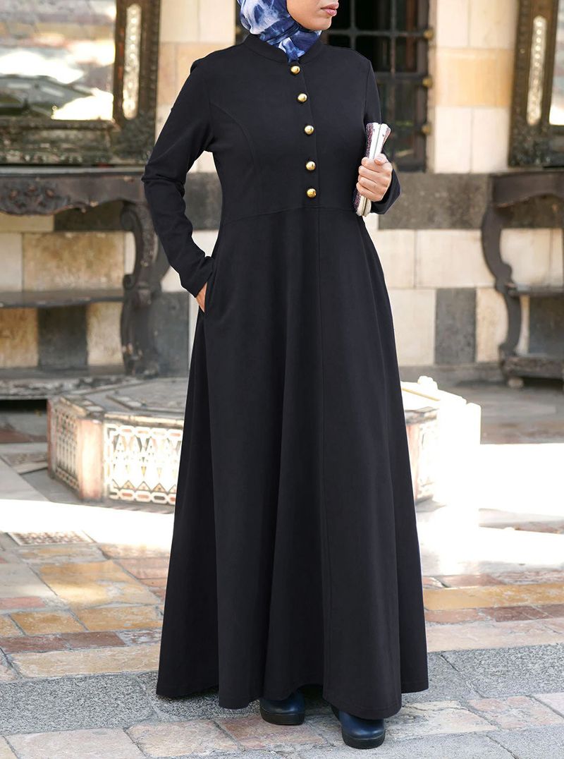Women's Clothing Women's Cardigan Small Stand Collar Large Swing Dress Origin Source_voghion.com