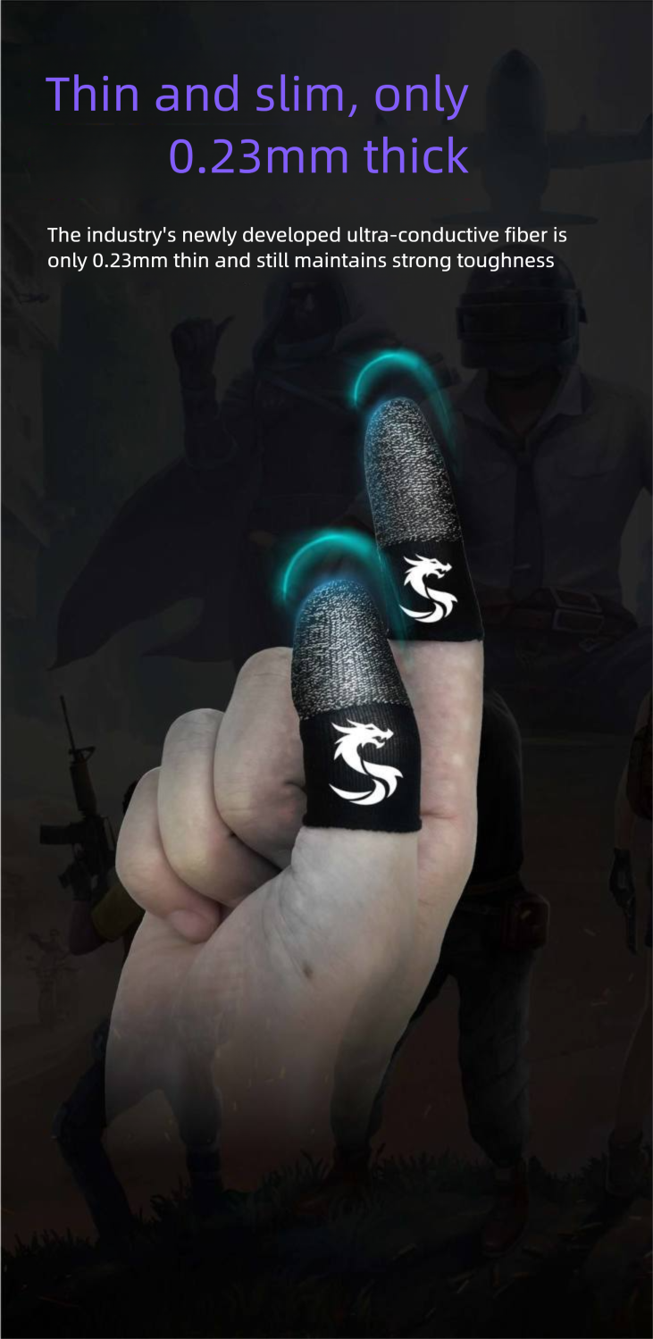 Skeleton Gaming E-Sports Ultra-Thin Special Anti-Sweat Sensitive Non-Slip Continuous King Artifact Finger Sleeves Black_voghion.com