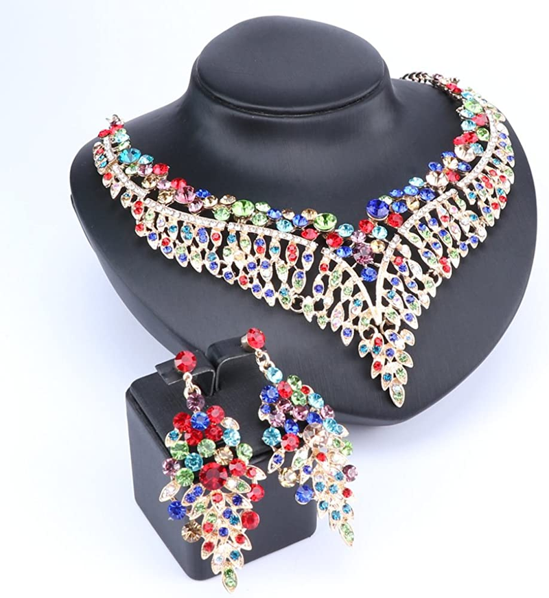 Set di gioielli da donna con strass da sposa in cristallo con strass_voghion.com