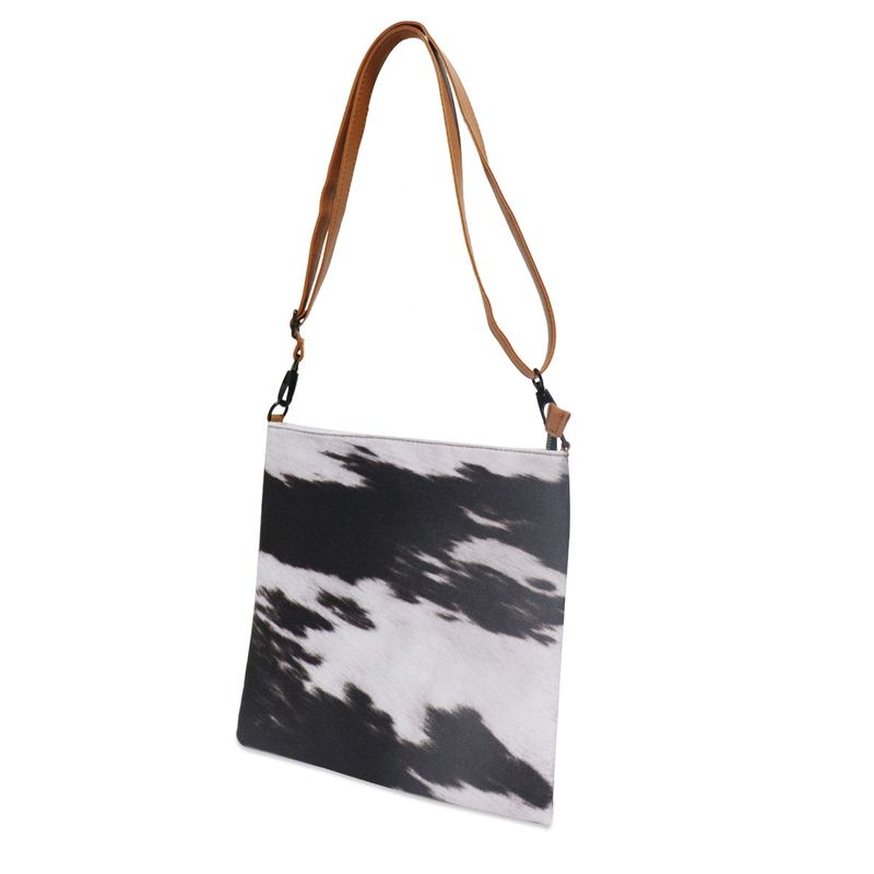 Sac à bandoulière léopard noir, sac à bandoulière en toile verticale avec fermeture éclair et tournesol pour femmes, sac d'étudiant_voghion.com