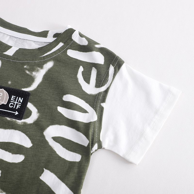 Été Nouveau 2024 Camouflage Chapeau Manches Courtes 0-5 ans Garçon Deux Pièces Ensemble Enfants Vêtements D'été_voghion.com