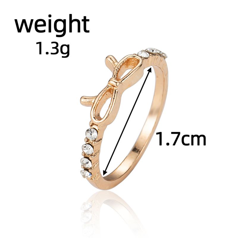 Japanischer und koreanischer Schmuck, modisch, minimalistisch, Diamantschleife, einzelner Ring für Frauen_voghion.com